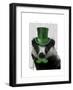 Badger with Green Top Hat and Moustache-Fab Funky-Framed Art Print