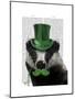 Badger with Green Top Hat and Moustache-Fab Funky-Mounted Art Print