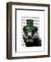 Badger with Green Top Hat and Moustache-Fab Funky-Framed Art Print