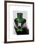 Badger with Green Top Hat and Moustache-Fab Funky-Framed Art Print