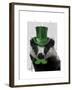Badger with Green Top Hat and Moustache-Fab Funky-Framed Art Print