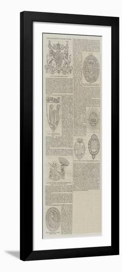 Badges and Mottoes of Princes of Wales-null-Framed Giclee Print