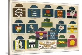 Badges Caps and Colours of English County Cricket Clubs-Alfred Lambert-Stretched Canvas