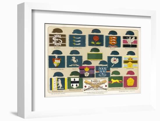 Badges Caps and Colours of English County Cricket Clubs-Alfred Lambert-Framed Photographic Print