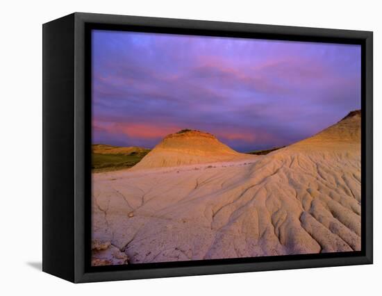 Badlands at Twilight in the Little Missouri National Grasslands, North Dakota, USA-Chuck Haney-Framed Stretched Canvas