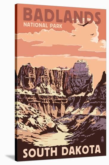 Badlands National Park, South Dakota - Castle Rock-Lantern Press-Stretched Canvas