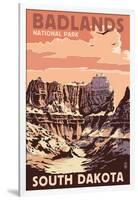 Badlands National Park, South Dakota - Castle Rock-Lantern Press-Framed Art Print