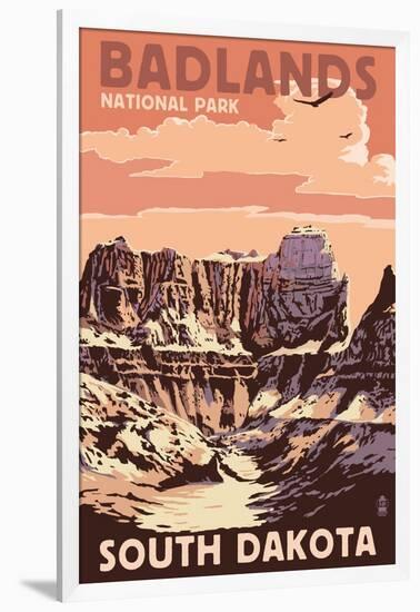 Badlands National Park, South Dakota - Castle Rock-Lantern Press-Framed Art Print