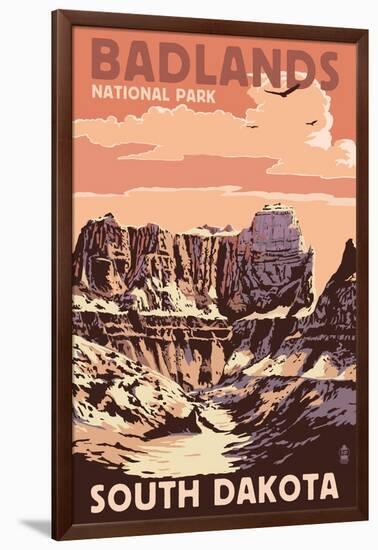 Badlands National Park, South Dakota - Castle Rock-Lantern Press-Framed Art Print