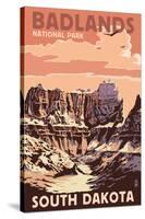 Badlands National Park, South Dakota - Castle Rock-Lantern Press-Stretched Canvas