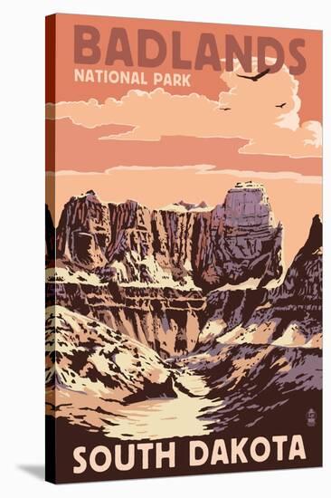 Badlands National Park, South Dakota - Castle Rock-Lantern Press-Stretched Canvas