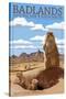 Badlands National Park, South Dakota - Prairie Dogs-Lantern Press-Stretched Canvas