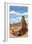 Badlands National Park, South Dakota - Prairie Dogs-Lantern Press-Framed Art Print