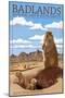 Badlands National Park, South Dakota - Prairie Dogs-Lantern Press-Mounted Art Print