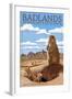 Badlands National Park, South Dakota - Prairie Dogs-Lantern Press-Framed Art Print