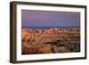 Badlands National Park, South Dakota - Purple Sunset-Lantern Press-Framed Art Print