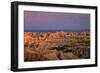 Badlands National Park, South Dakota - Purple Sunset-Lantern Press-Framed Art Print