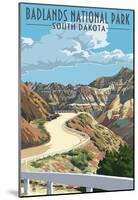 Badlands National Park, South Dakota - Road Scene-null-Mounted Poster