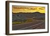 Badlands National Park, South Dakota - Road Scene-Lantern Press-Framed Art Print