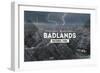 Badlands National Park, South Dakota - Rubber Stamp-Lantern Press-Framed Art Print