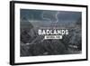 Badlands National Park, South Dakota - Rubber Stamp-Lantern Press-Framed Art Print