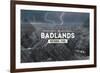 Badlands National Park, South Dakota - Rubber Stamp-Lantern Press-Framed Art Print