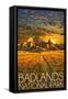 Badlands National Park, South Dakota Sunset-Lantern Press-Framed Stretched Canvas
