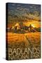 Badlands National Park, South Dakota Sunset-Lantern Press-Stretched Canvas