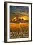 Badlands National Park, South Dakota Sunset-Lantern Press-Framed Art Print