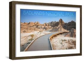 Badlands National Park, South Dakota - Walkway-Lantern Press-Framed Art Print