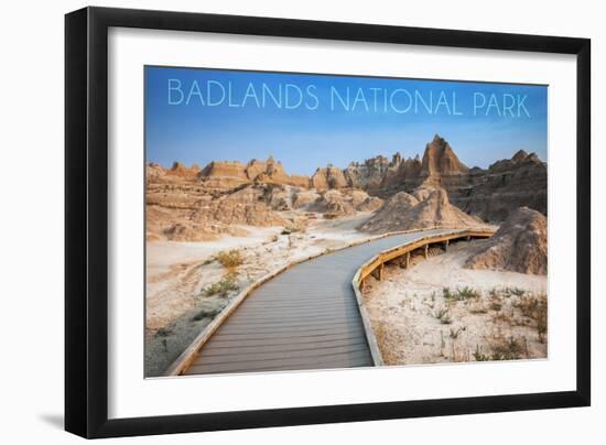 Badlands National Park, South Dakota - Walkway-Lantern Press-Framed Art Print