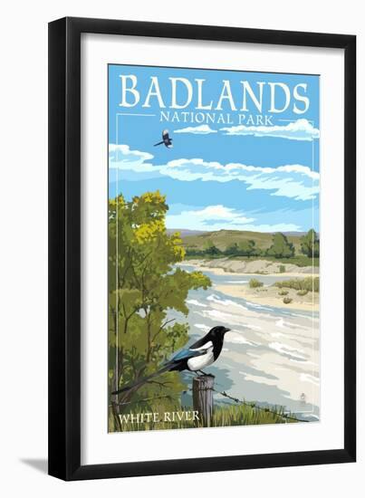 Badlands National Park, South Dakota - White River-Lantern Press-Framed Art Print