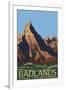 Badlands National Park, South Dakota-Lantern Press-Framed Art Print