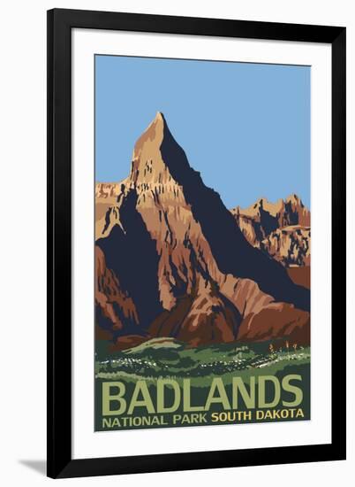 Badlands National Park, South Dakota-Lantern Press-Framed Art Print