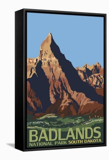 Badlands National Park, South Dakota-Lantern Press-Framed Stretched Canvas