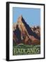 Badlands National Park, South Dakota-Lantern Press-Framed Art Print