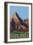 Badlands National Park, South Dakota-Lantern Press-Framed Art Print