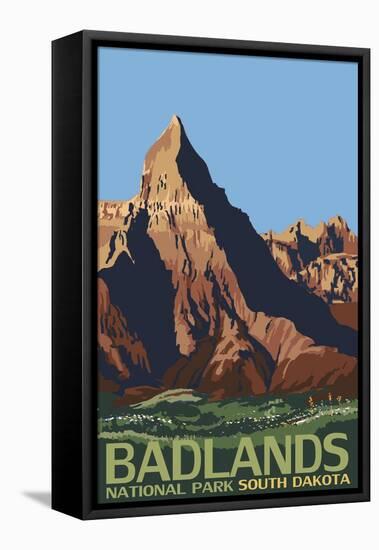 Badlands National Park, South Dakota-Lantern Press-Framed Stretched Canvas