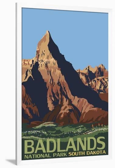 Badlands National Park, South Dakota-Lantern Press-Framed Art Print