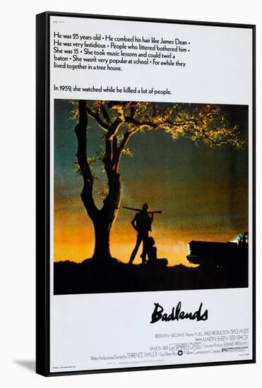BADLANDS, US poster, Martin Sheen, Sissy Spacek, 1973-null-Framed Stretched Canvas