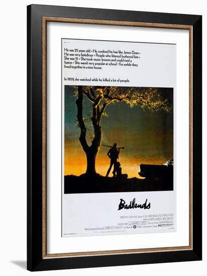 BADLANDS, US poster, Martin Sheen, Sissy Spacek, 1973-null-Framed Art Print