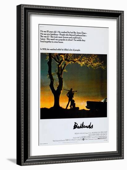 BADLANDS, US poster, Martin Sheen, Sissy Spacek, 1973-null-Framed Art Print