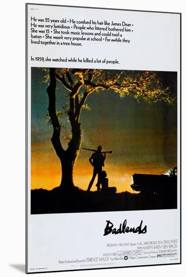 BADLANDS, US poster, Martin Sheen, Sissy Spacek, 1973-null-Mounted Art Print