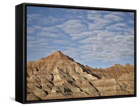 Badlands with Clouds, Badlands National Park, South Dakota, United States of America, North America-James Hager-Framed Stretched Canvas