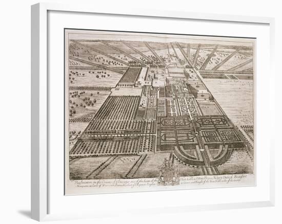 Badminton House in the County of Gloucester, Engraved by Johannes Kip-Leonard Knyff-Framed Giclee Print