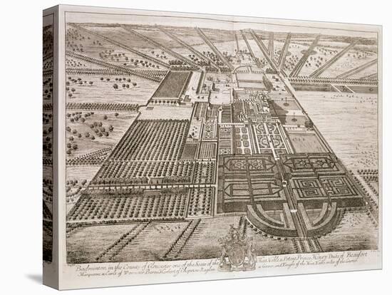 Badminton House in the County of Gloucester, Engraved by Johannes Kip-Leonard Knyff-Stretched Canvas