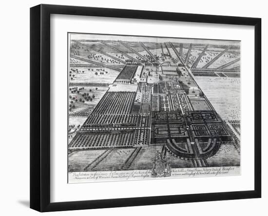 Badminton House in the County of Gloucester, Engraved by Johannes Kip-Leonard Knyff-Framed Giclee Print