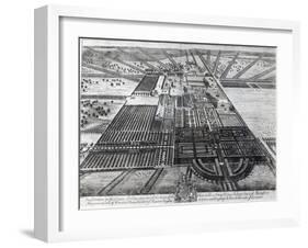 Badminton House in the County of Gloucester, Engraved by Johannes Kip-Leonard Knyff-Framed Giclee Print