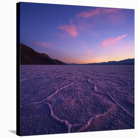 Badwater Basin at Dusk.-Jon Hicks-Stretched Canvas