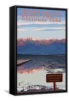 Badwater - Death Valley National Park-Lantern Press-Framed Stretched Canvas